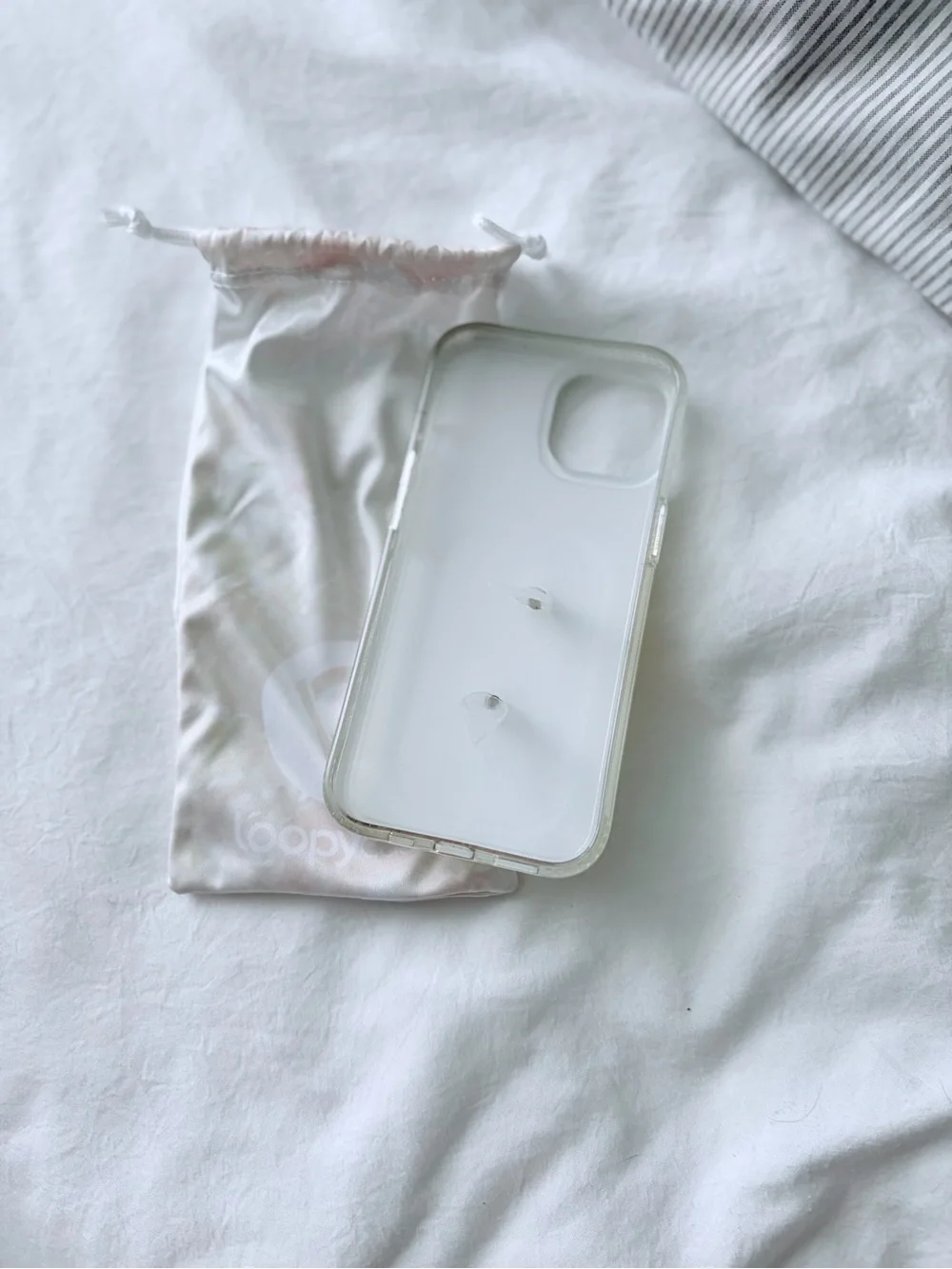 White Opal Shell Phone Case with Loop Grip by